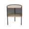 22.25" Light Brown Wooden Half-Moon Two-Toned 1-Shelf Accent Table with Mesh Back Panel
